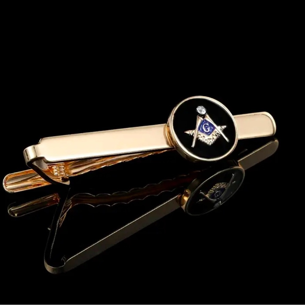 Elegant Free Mason Gold Masonic Tie Clip Bar Masonic